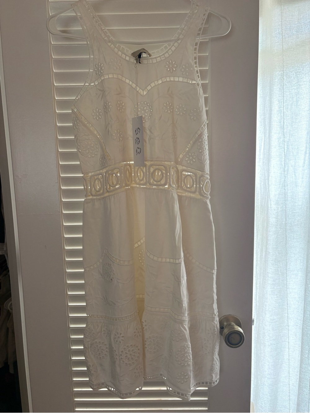 Sea New York White Eyelet & Sheer Embroidered Top